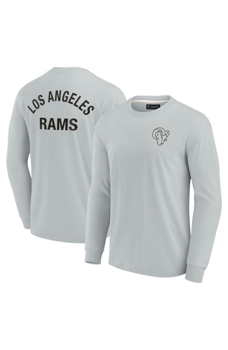 Fanatics Signature Unisex Fanatics Signature Gray Los Angeles Rams Elements Super Soft Long Sleeve T-Shirt, Main, color, Gray