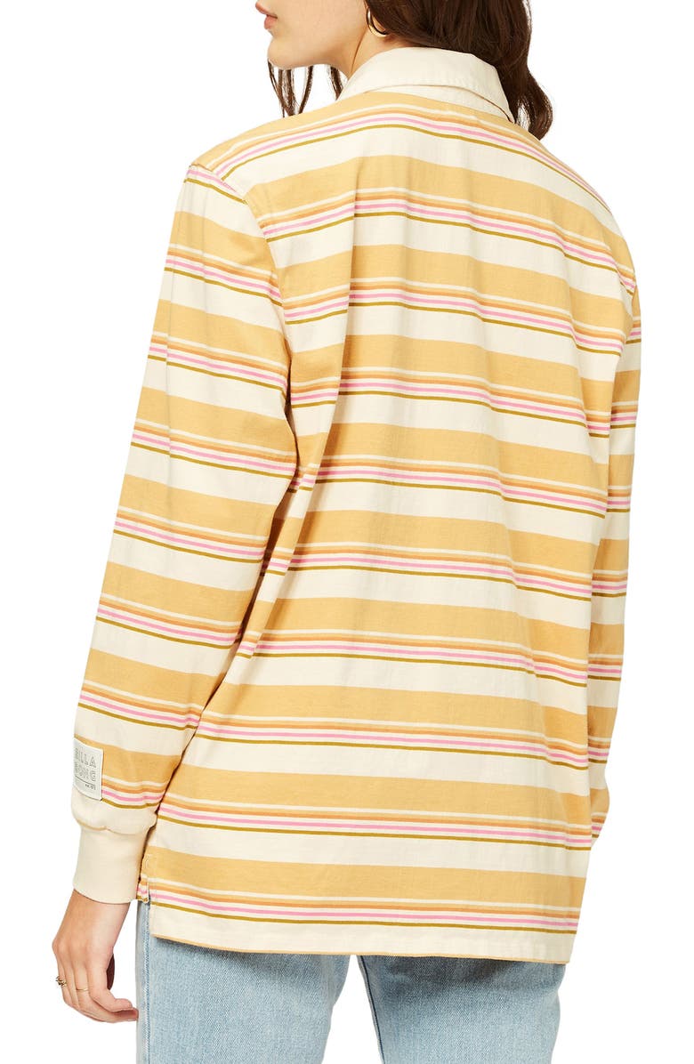 Billabong Double Up Stripe Cotton Rugby Shirt, Alternate, color, 