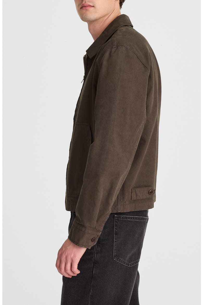 Cotton Canvas Zip Jacket, Alternate, color, MOCHA BROWN