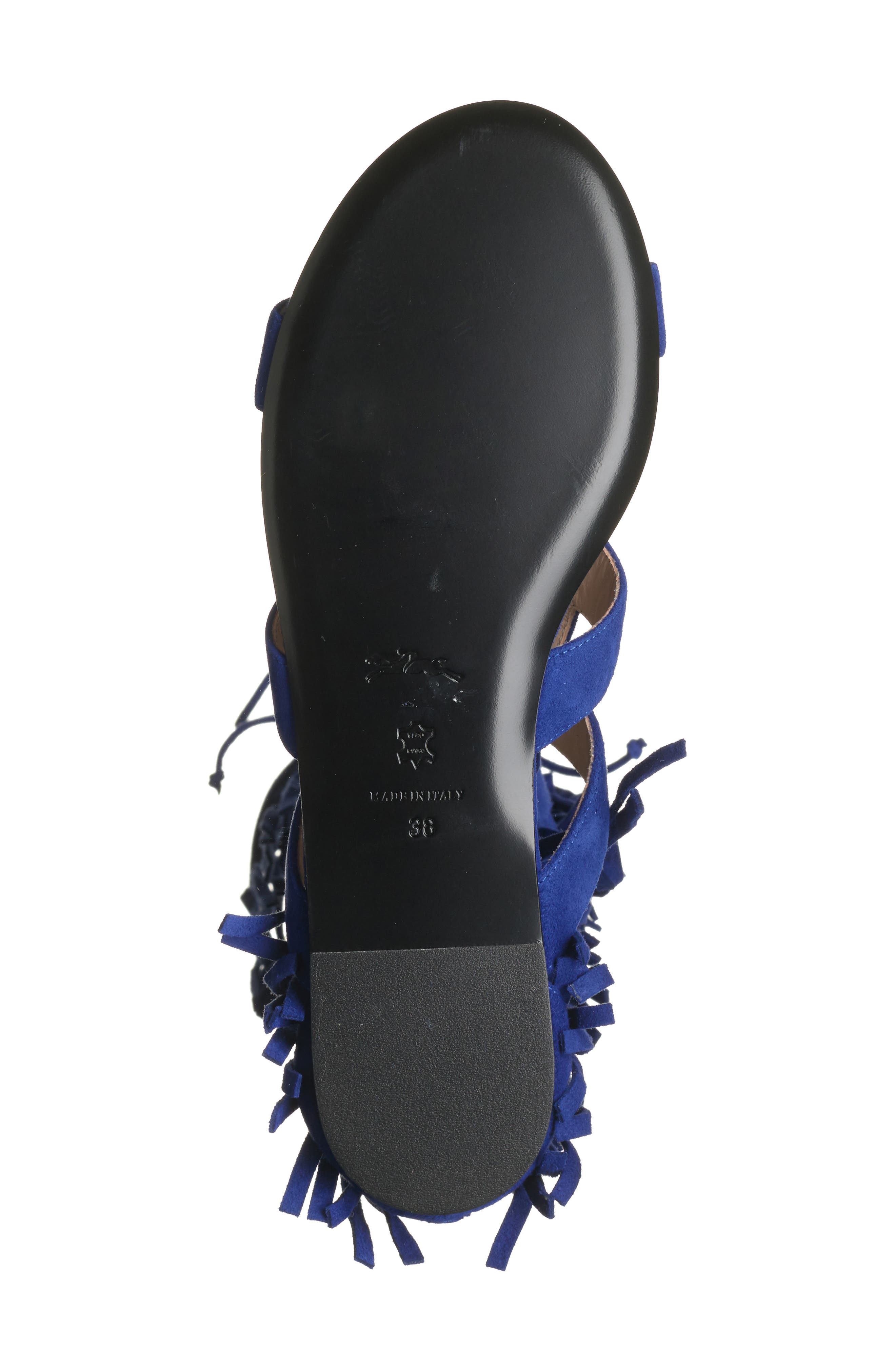 Longchamp Fringe Gladiator Sandal, Alternate, color, 