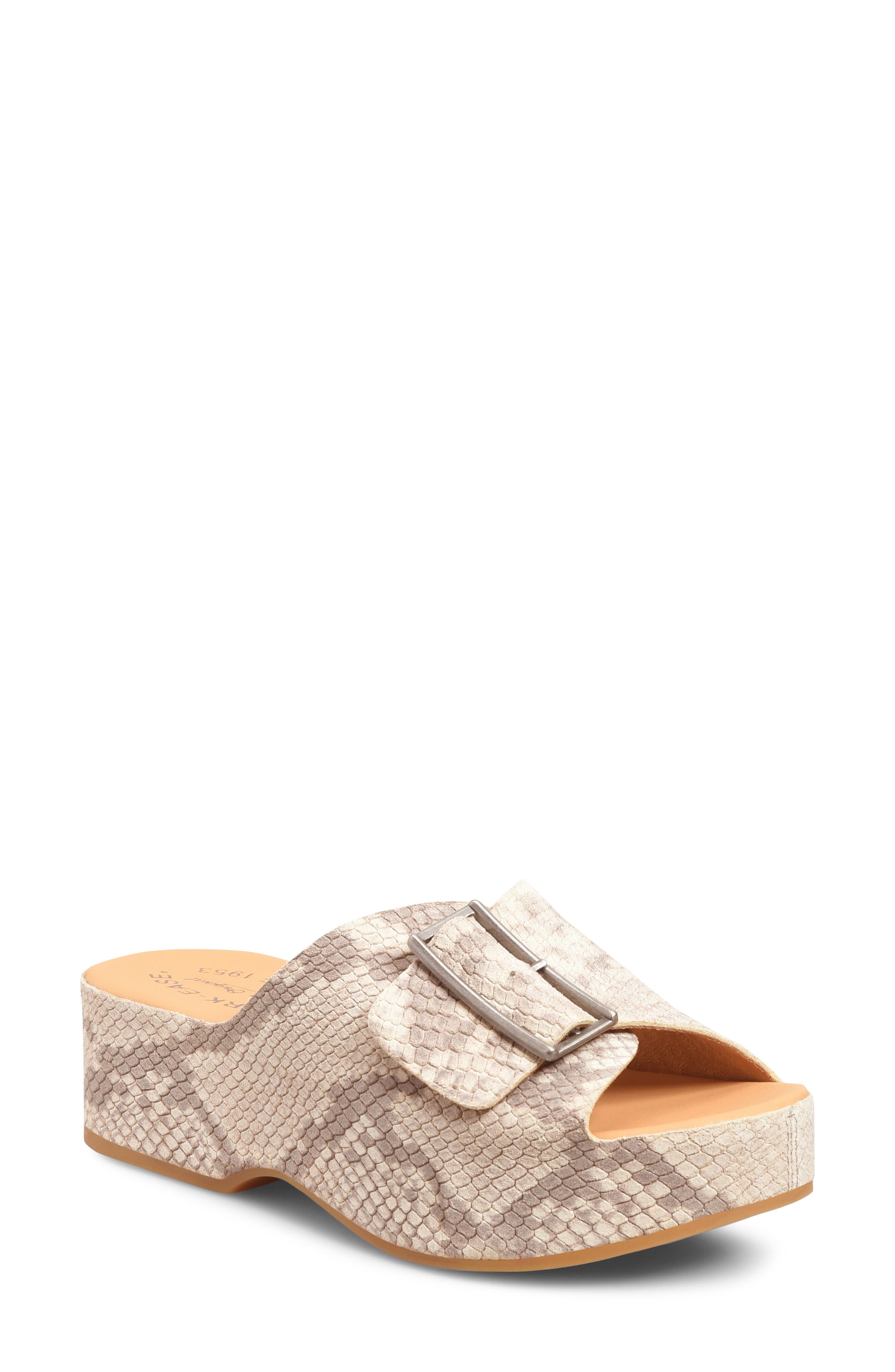 Kork-Ease<sup>®</sup> York Platform Slide Sandal, Main, color, Taupe Snake
