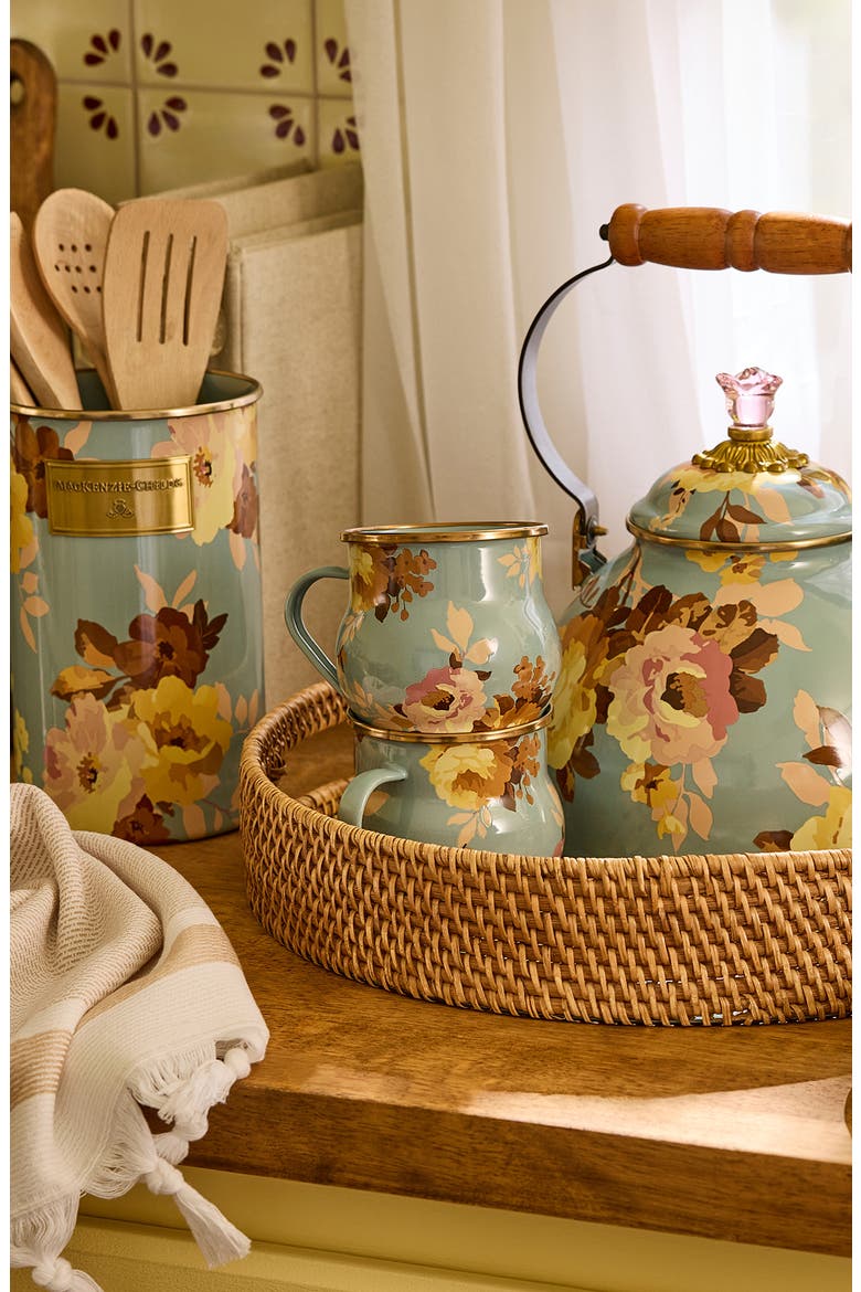 Wild Rose Slate Enameled Steel Mug, Alternate, color, BLUE