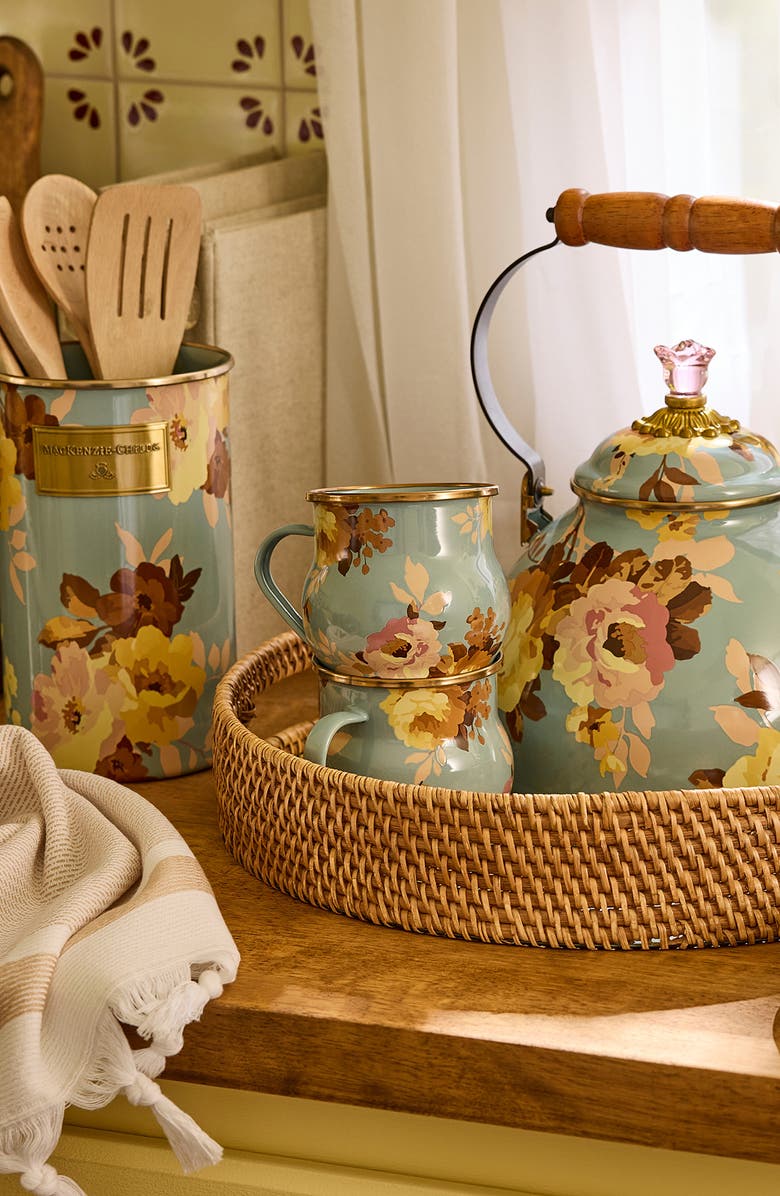 MACKENZIE CHILDS Wild Rose Slate Enameled Steel Mug, Alternate, color, Blue