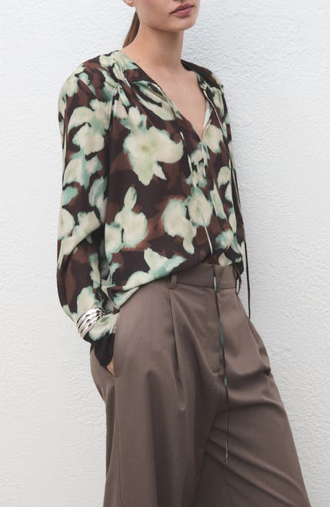 Floral Shirred Yoke Top