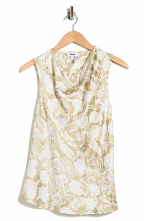 DKNY Cowl Neck Satin Tank