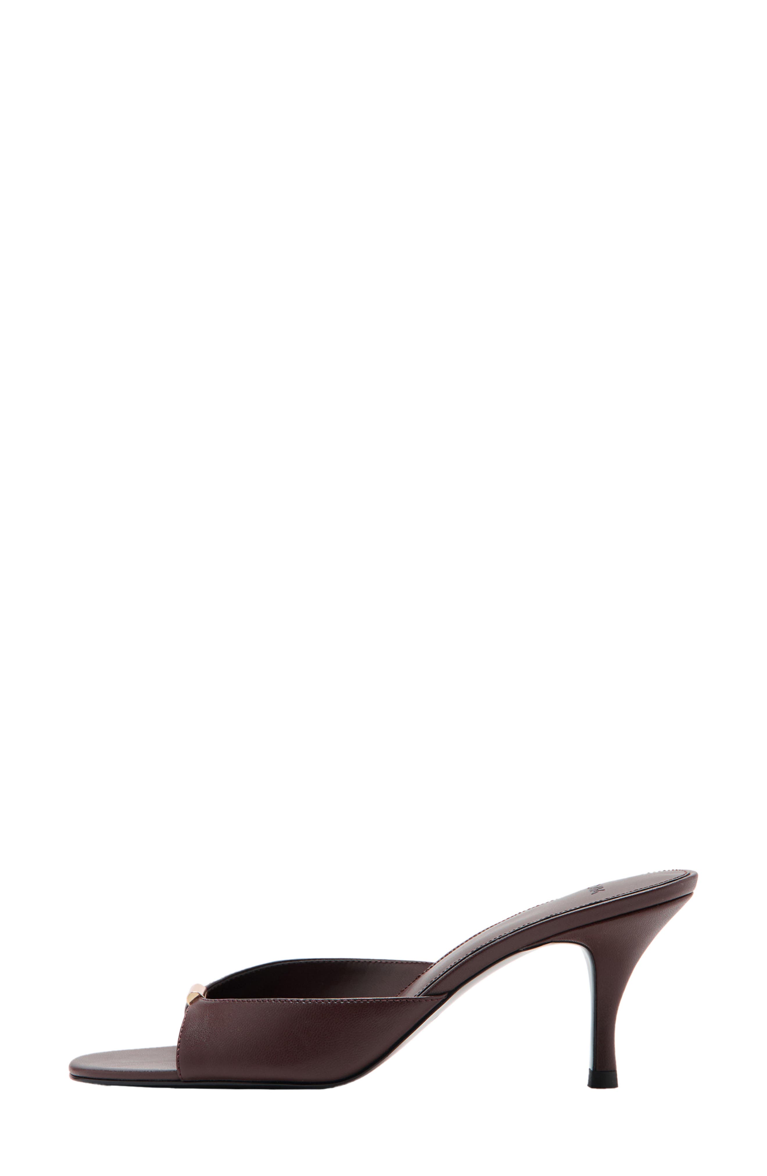 Metallic Detail Faux Leather Slide Sandal, Alternate, color, BURGUNDY