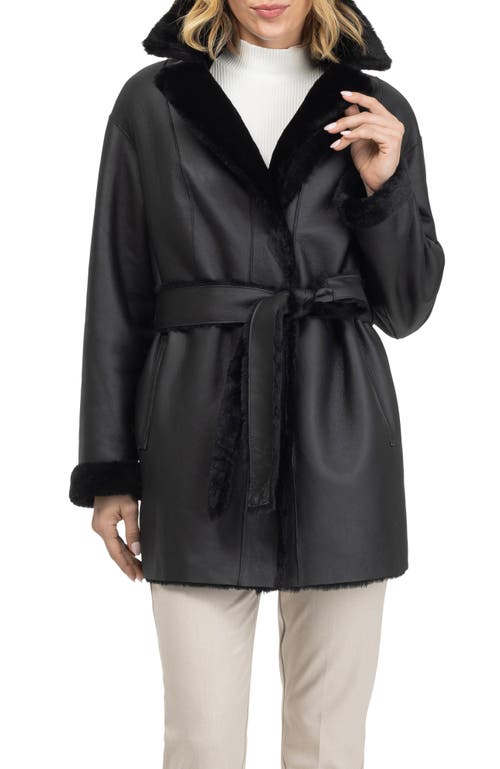 Gorski Merino Shearling Lamb Stroller, Belt In Black