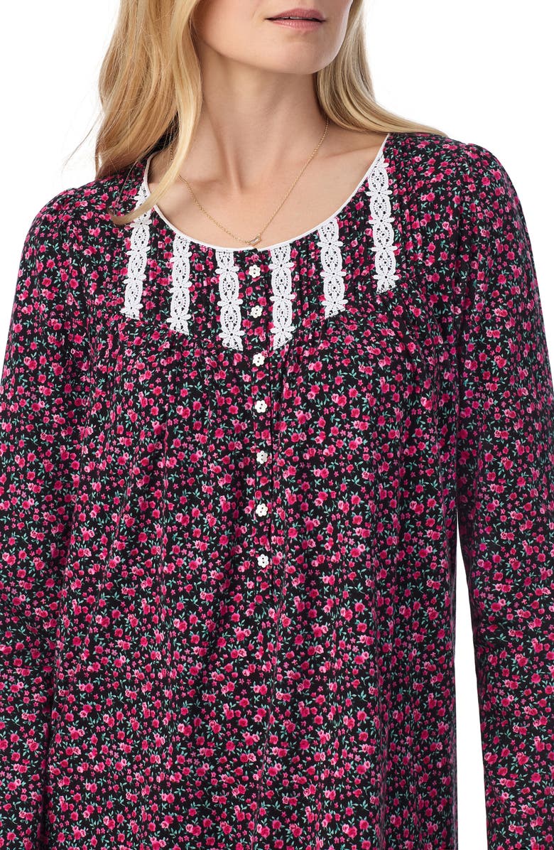 Eileen West Long Sleeve Cotton Jersey Short Nightgown, Alternate, color, 