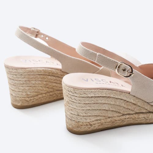 Viscata Llansa Canvas Espadrille Sandal Wedges In Beige