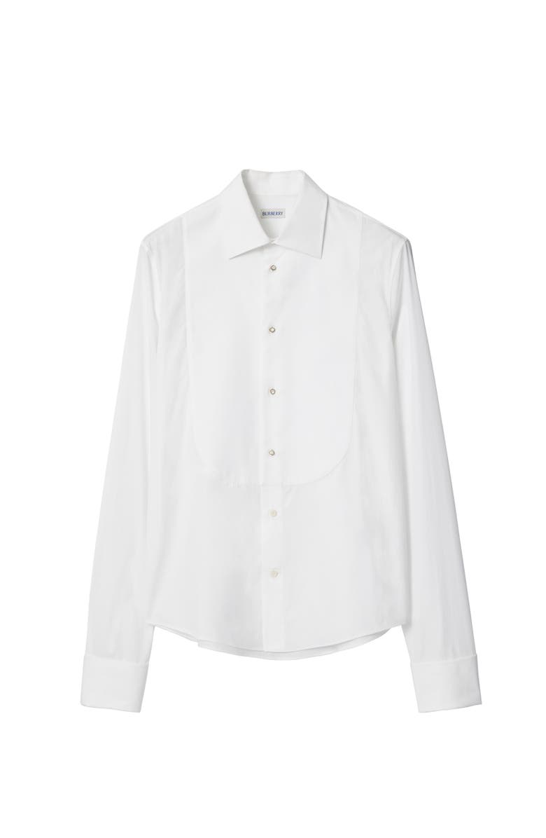 Burberry Slim Fit Cotton Tuxedo Shirt, Alternate, color, White