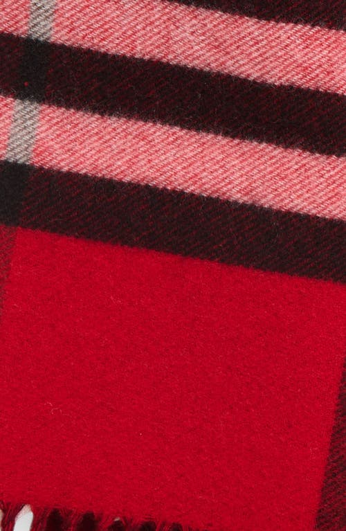 Burberry Jacquard Check Double Face Cashmere Fringe Scarf In Gold