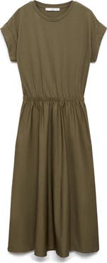 MANGO Cotton Knit A-Line Dress