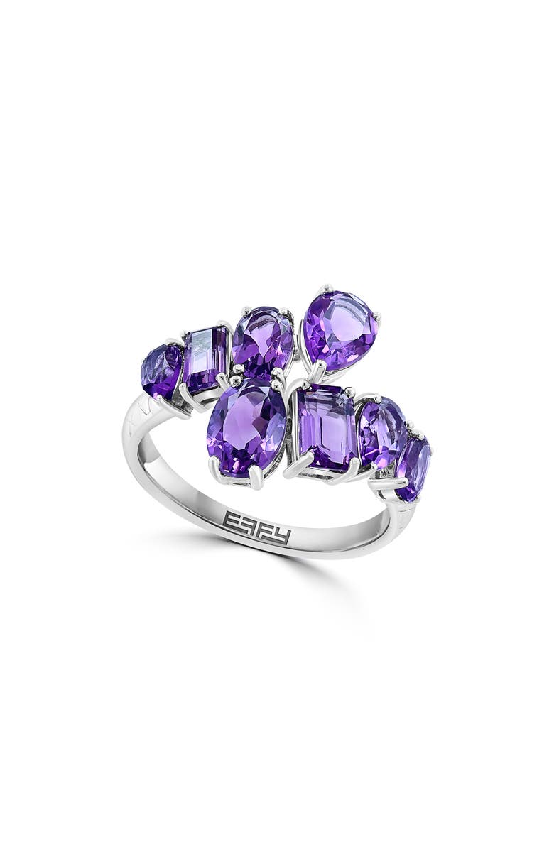 EFFY Sterling Silver Amethyst Bypass Ring, Main, color, Purple