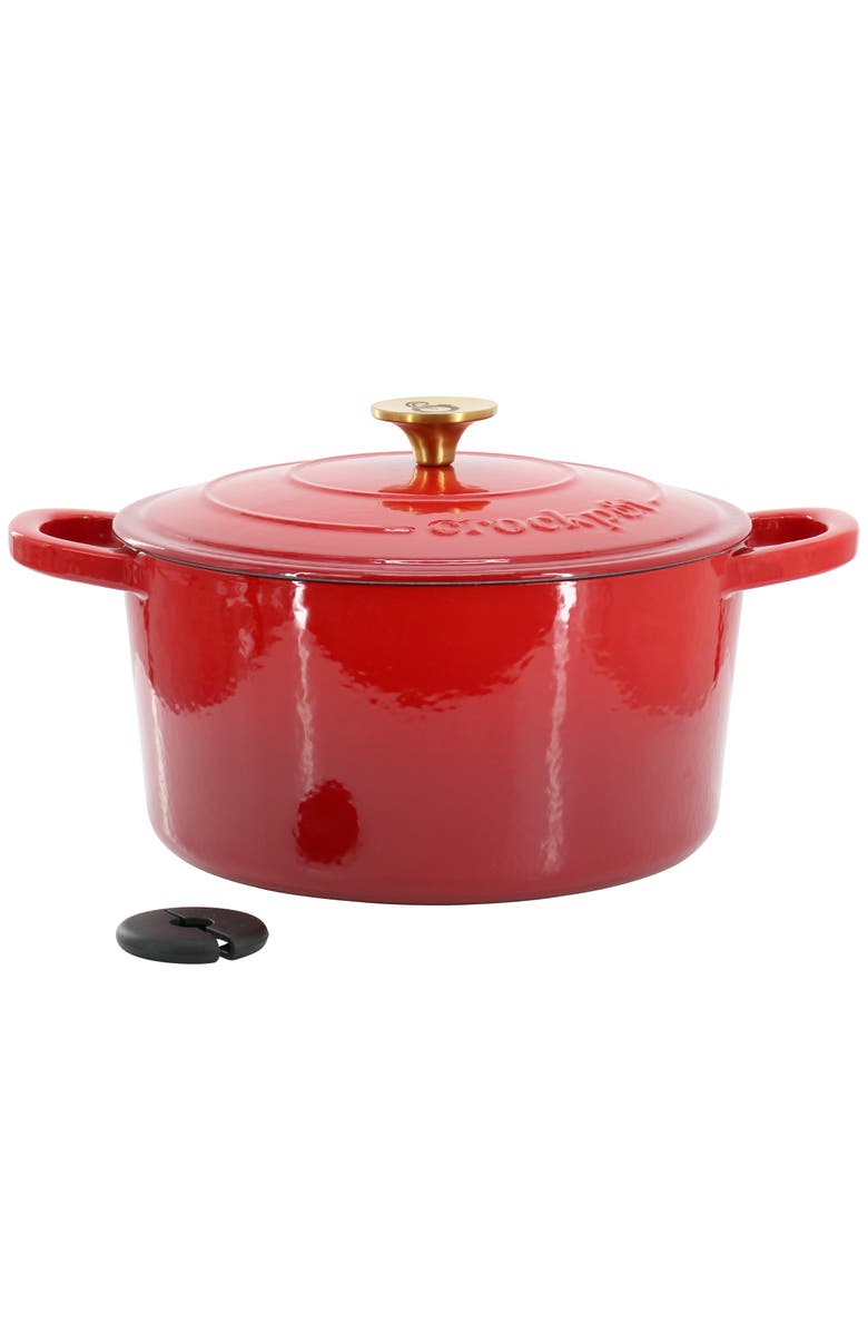 Crockpot 6 Quart Enameled Cast Iron Dutch Oven, Main, color, 
