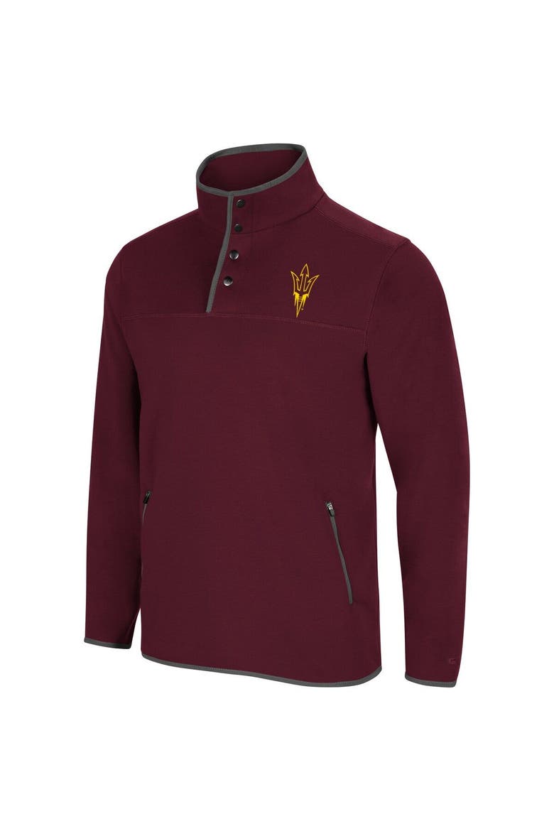 Men's Colosseum Maroon Arizona State Sun Devils Rebound Snap Pullover Jacket, Alternate, color, Maroon