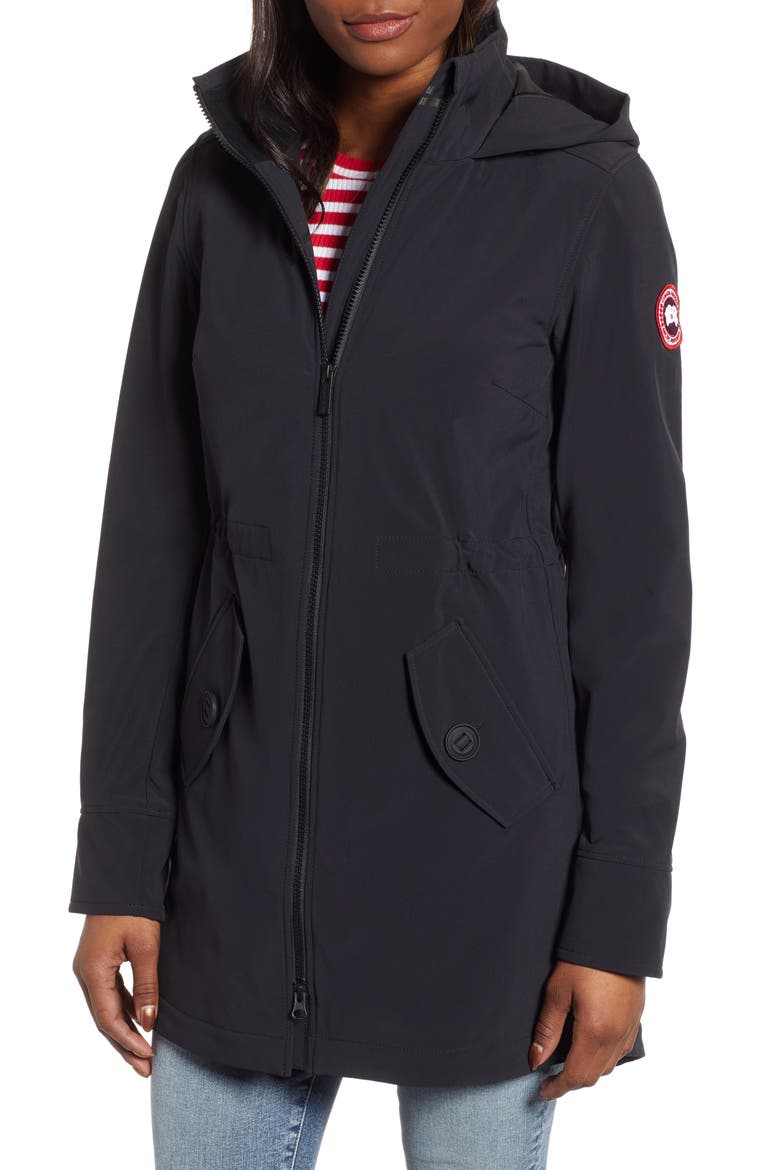 Avery Water Resistant Hooded Softshell Jacket, Main, color, BLACK - NOIR