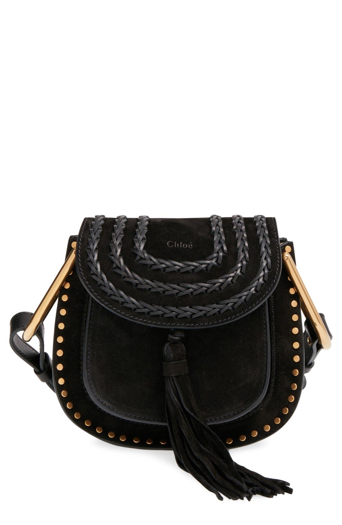 'Mini Hudson' Crossbody Bag, Main, color, BLACK