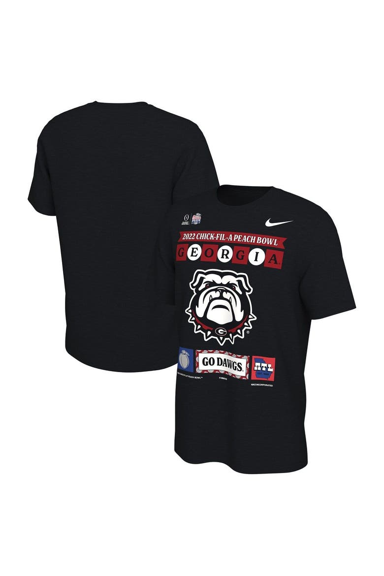 Men's Nike Black Georgia Bulldogs College Football Playoff 2022 Peach Bowl Illustrated T-Shirt, Main, color, Black