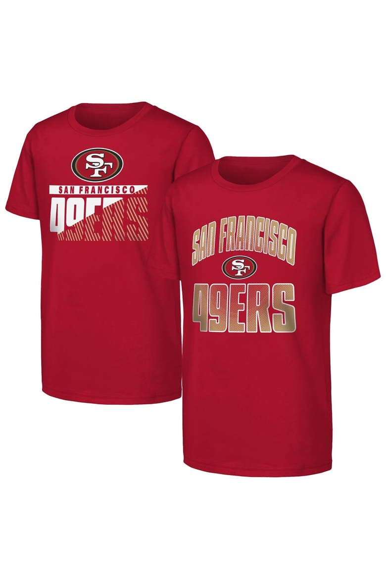 Youth Outerstuff  Scarlet San Francisco 49ers Never Quit 2-Pack T-Shirt Set, Main, color, Scarlet
