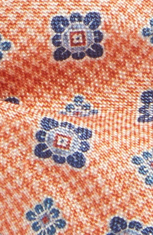 Edward Armah Neat Houndstooth Floral Silk Bow Tie In Orange