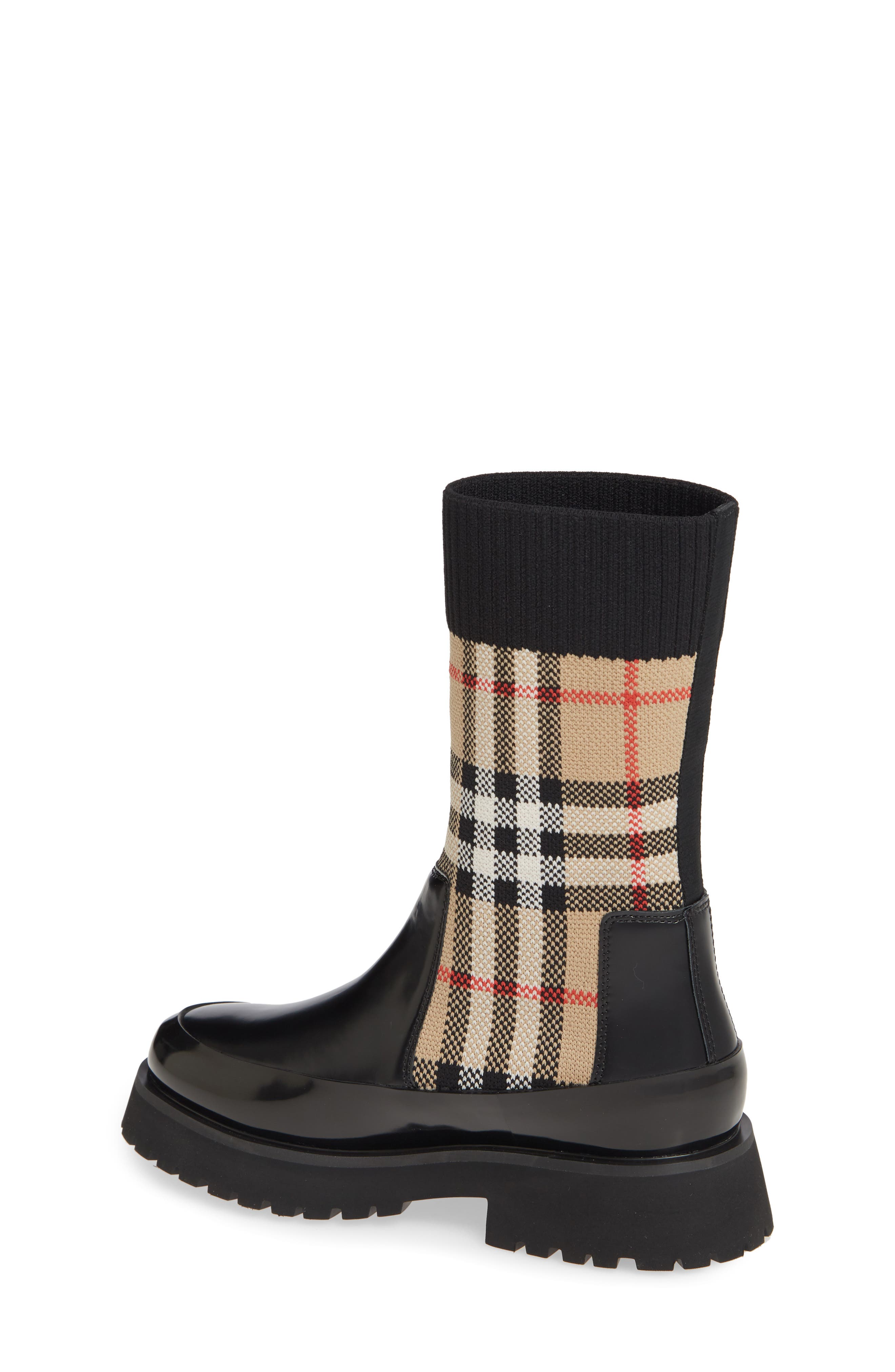 Burberry Sock Knit Chelsea Boot, Alternate, color, 