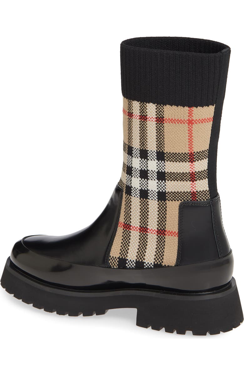 Burberry Sock Knit Chelsea Boot, Alternate, color,