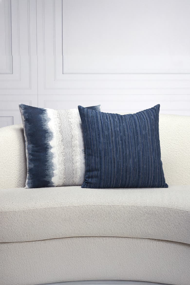 Resilience with chenille accents Indoor & Outdoor Woven Accent Pillow, Alternate, color, Indigo