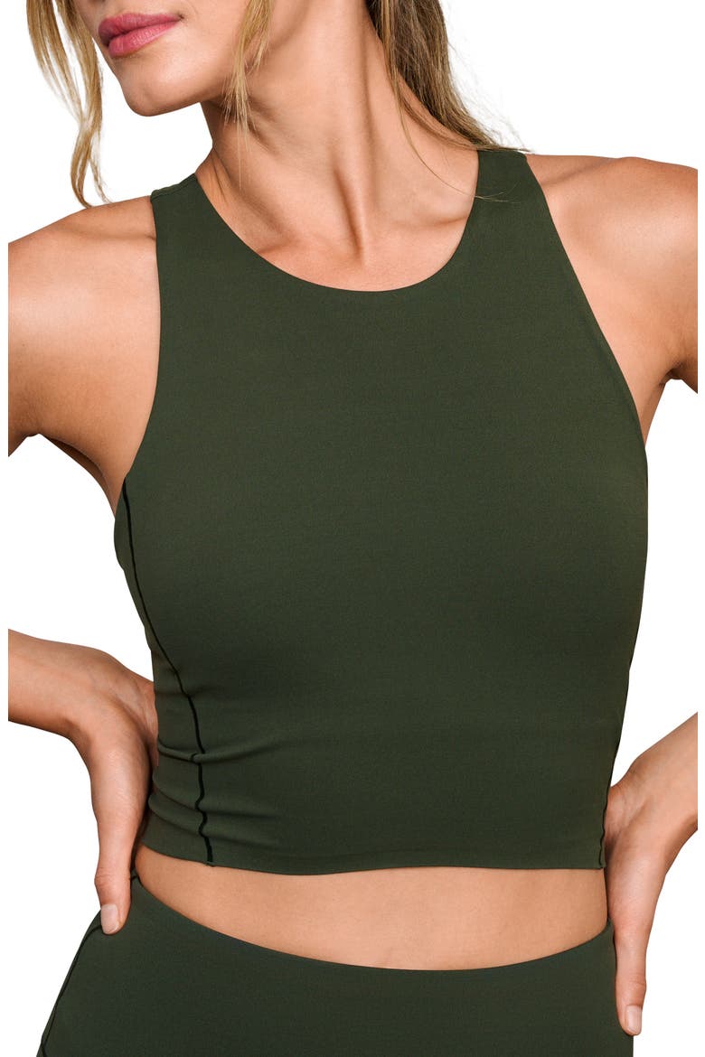 Revive Longline Bra, Main, color, DUFFEL BAG GREEN