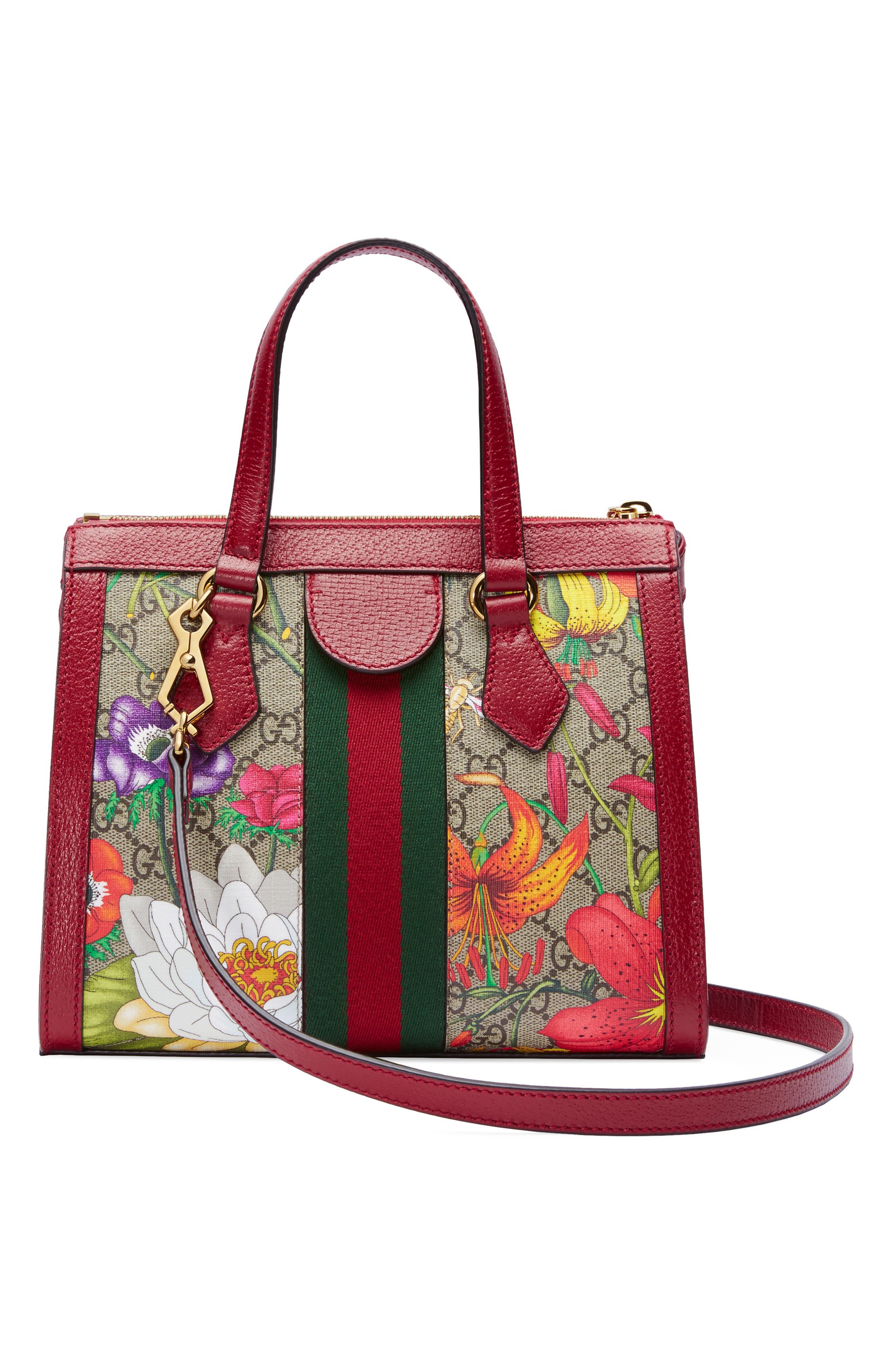 Gucci Small Ophidia Floral GG Supreme Canvas Tote, Alternate, color, 