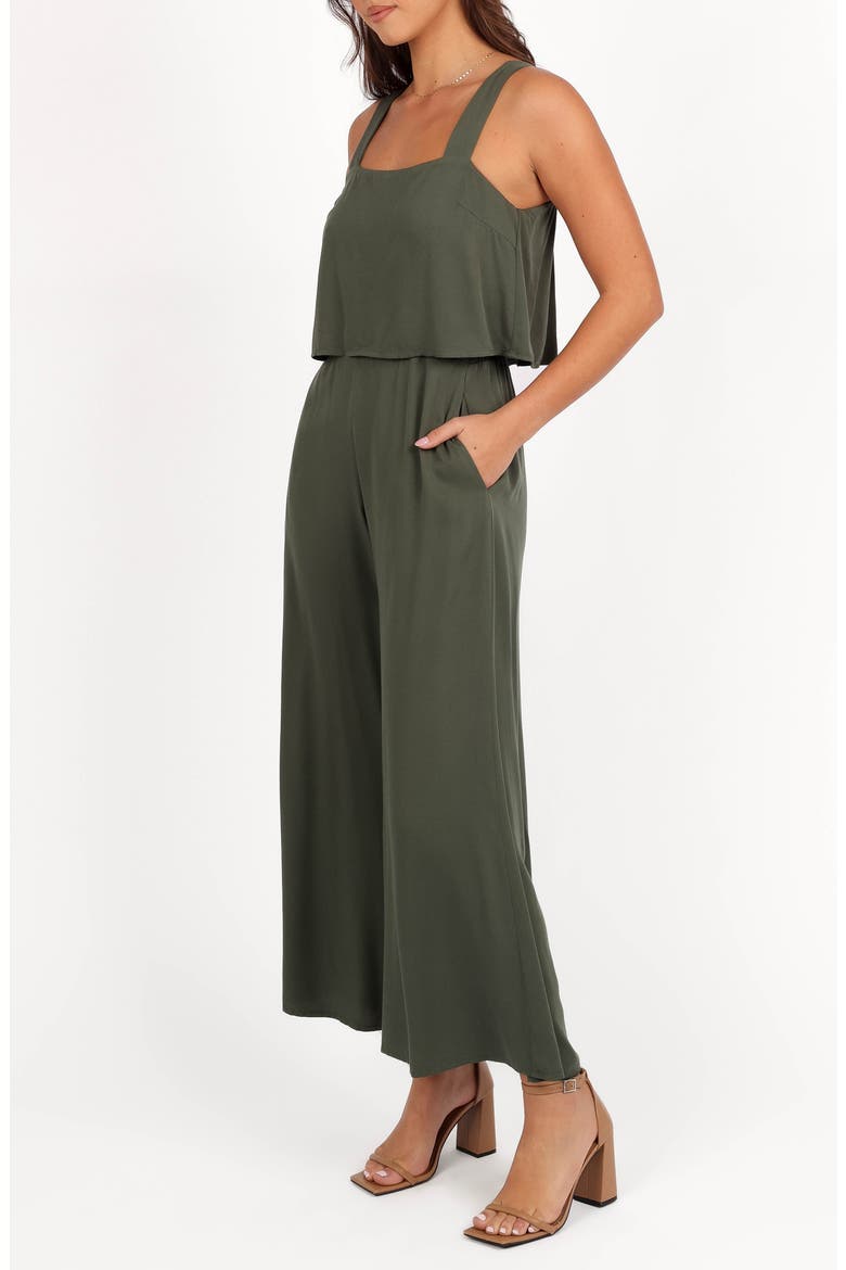 Delia Popover Wide Leg Jumpsuit, Alternate, color, KHAKI