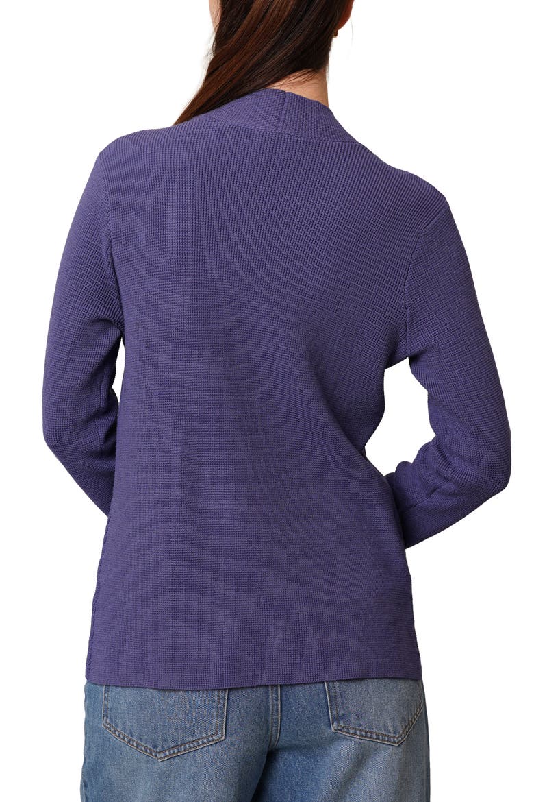Open Front Waffle Cardigan, Alternate, color, SKIPPER BLUE