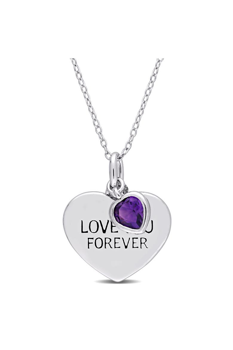 LOVE YOU FOREVER Heart Necklace, Main, color, Amethyst