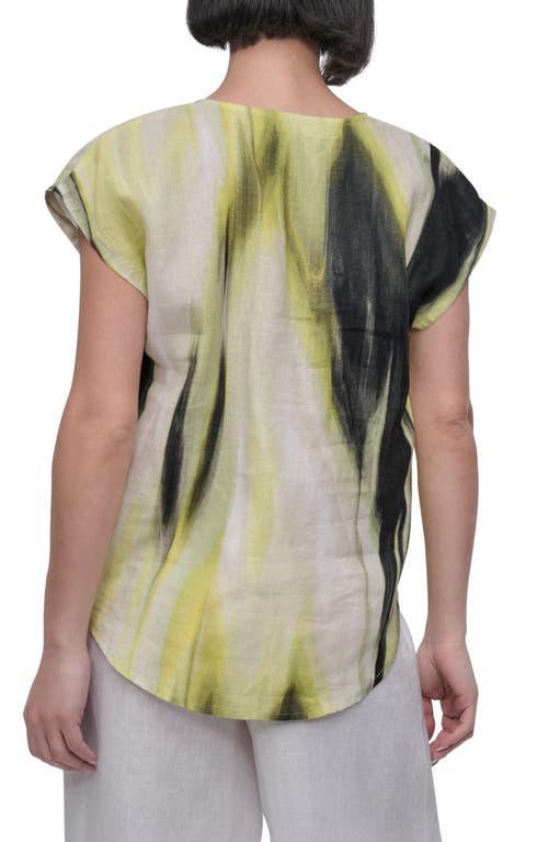 DKNY DKNY V-NECK LINEN TOP