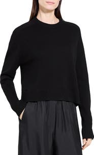 Theory Cashmere Crewneck Crop Sweater