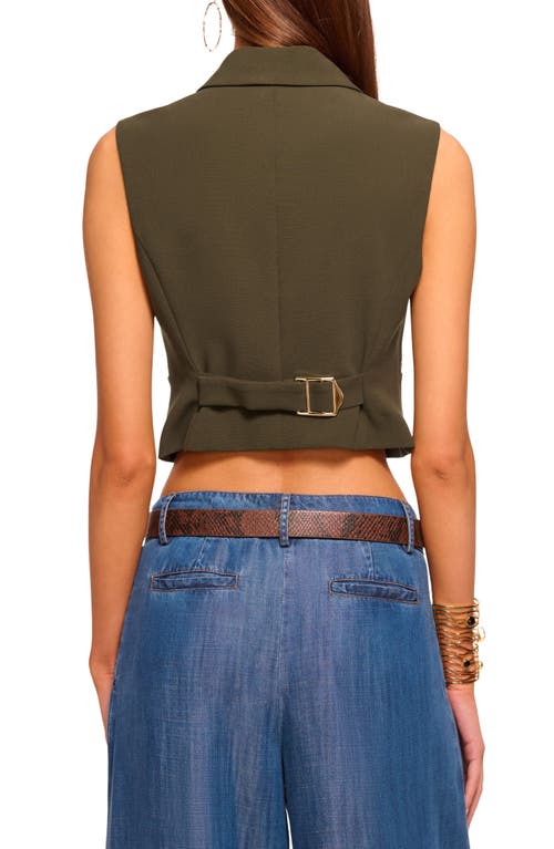Ramy Brook Danna Collared Vest In Deep Olive