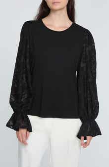 Elie Tahari The Mavea Mixed Media Top