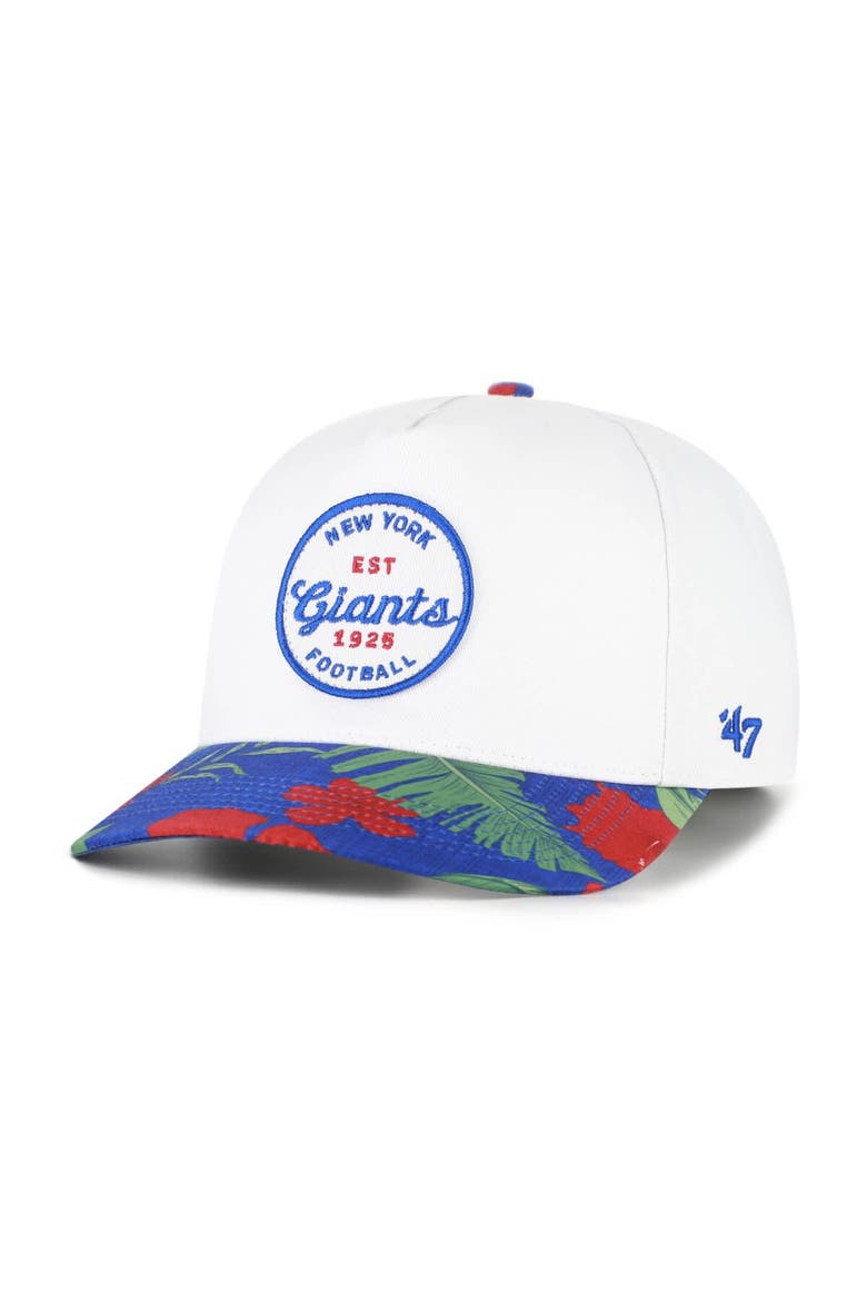 Men's '47 White/Royal New York Giants Beach Side Hitch Adjustable Hat, Alternate, color, White