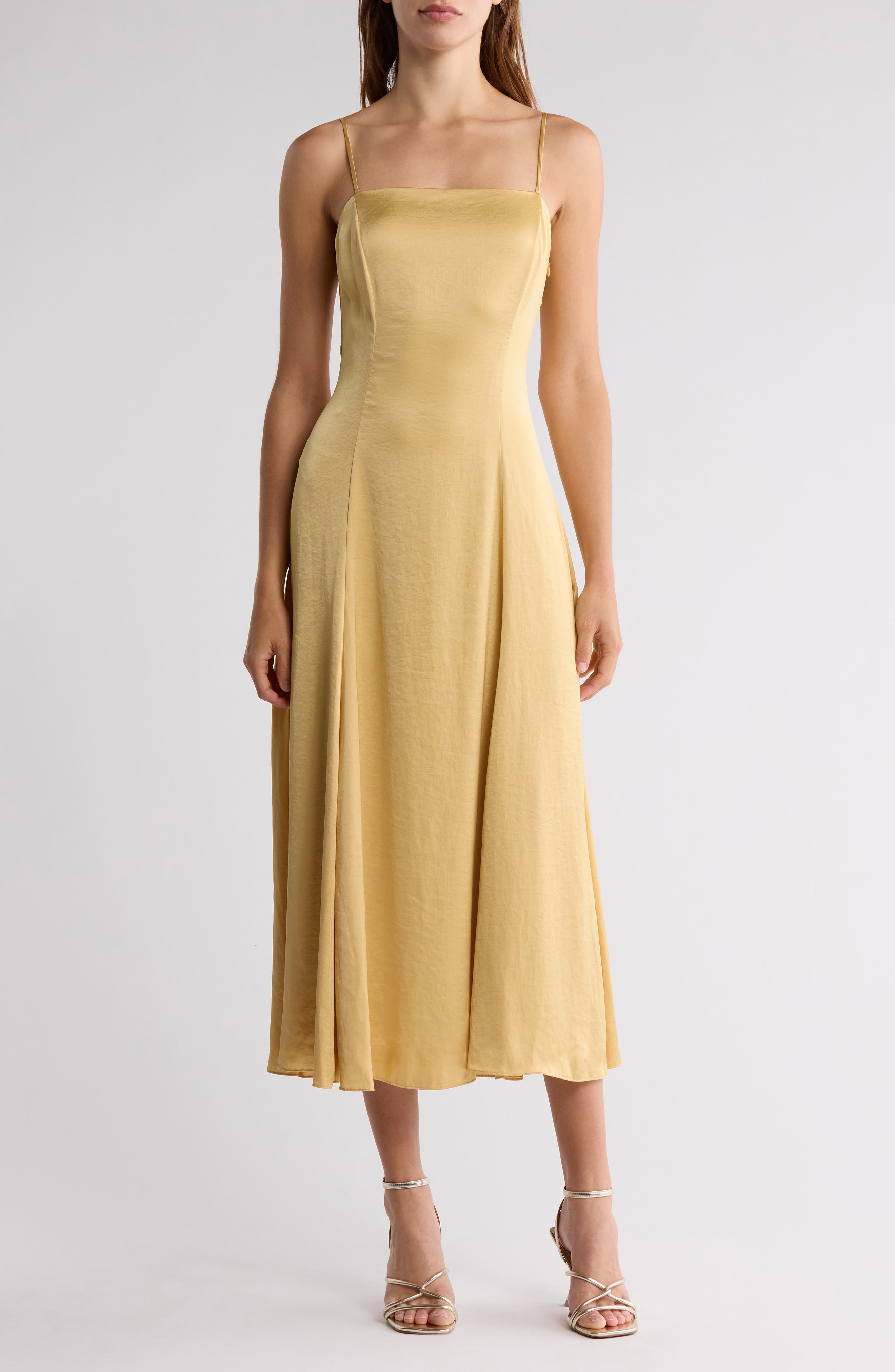 Theory Cami Crushed Satin Dress