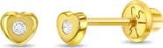 In Season Jewelry 14kie Tiny Cubic Zirconia Heart Earrings