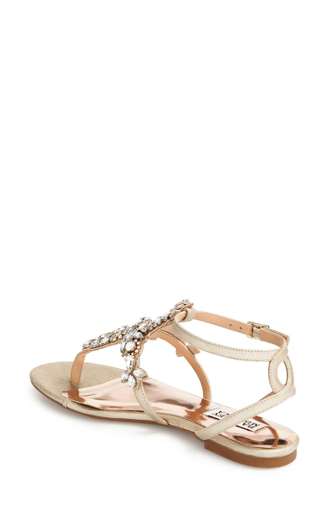 Badgley Mischka Collection Badgley Mischka 'Cara' Crystal Embellished Flat Sandal, Alternate, color, 