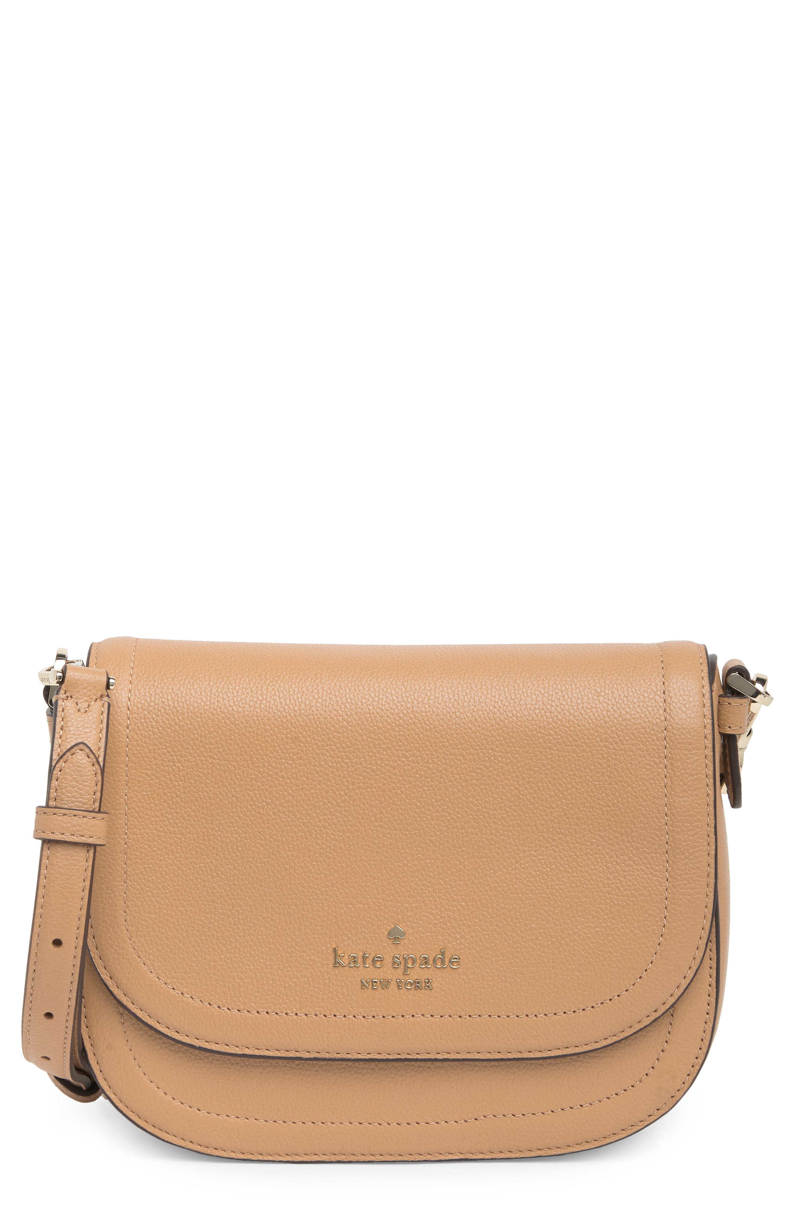 blake leather saddle bag, Main, color, LIGHT FAWN