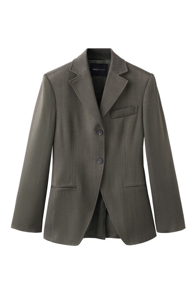 Fitted Waist Suit Jacket, Alternate, color, BLACK