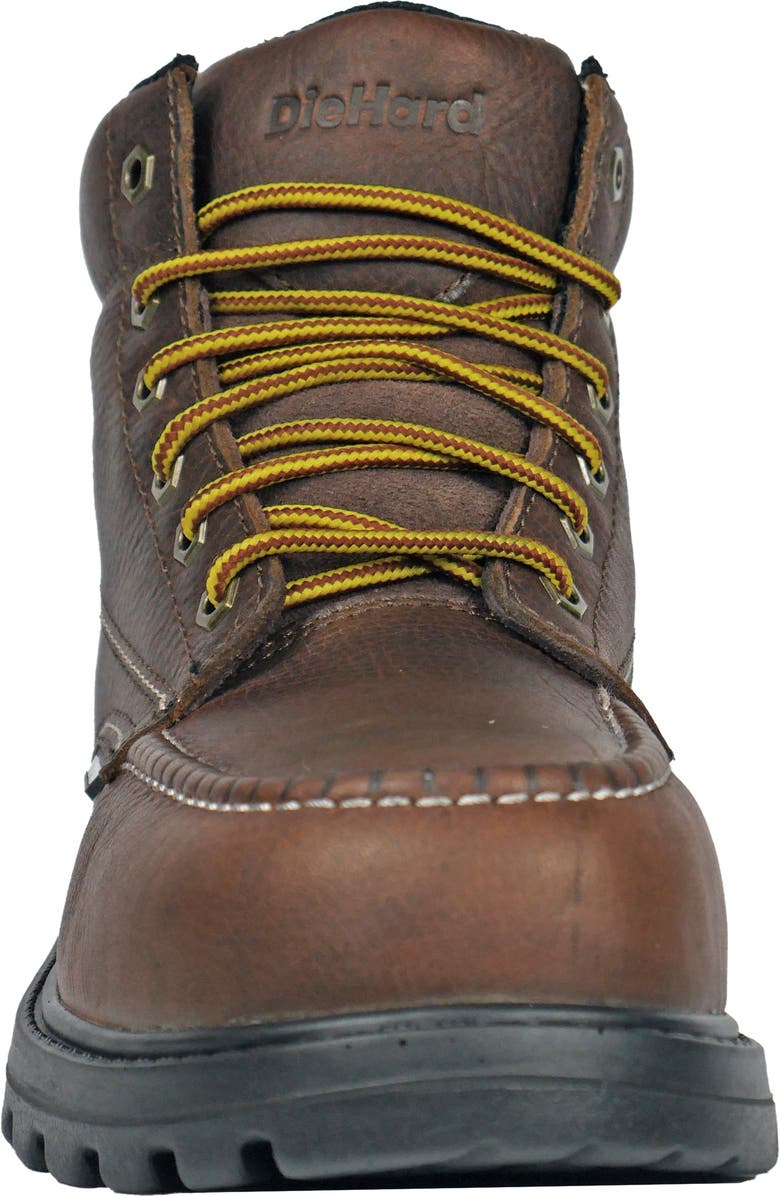 DieHard Tundra Moc Toe Composite Toe Waterproof Work Shoe, Alternate, color, Brown