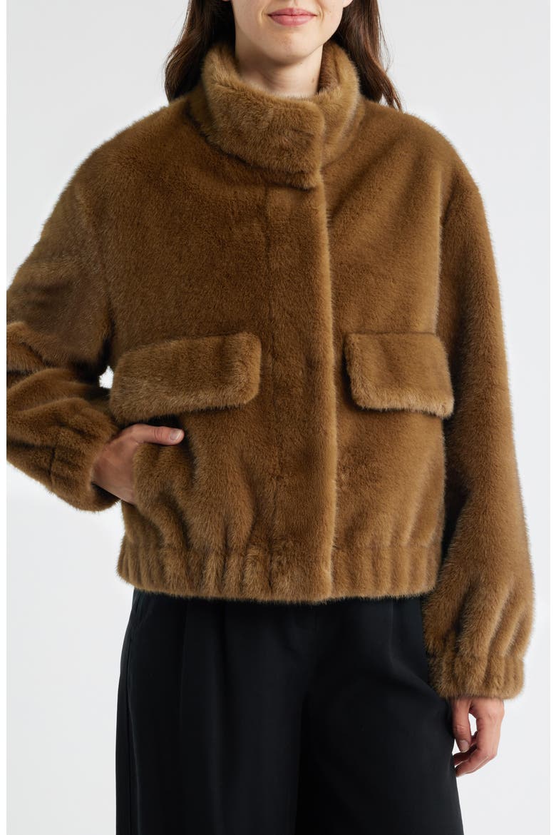 Faux Fur Bomber Jacket, Main, color, MINK