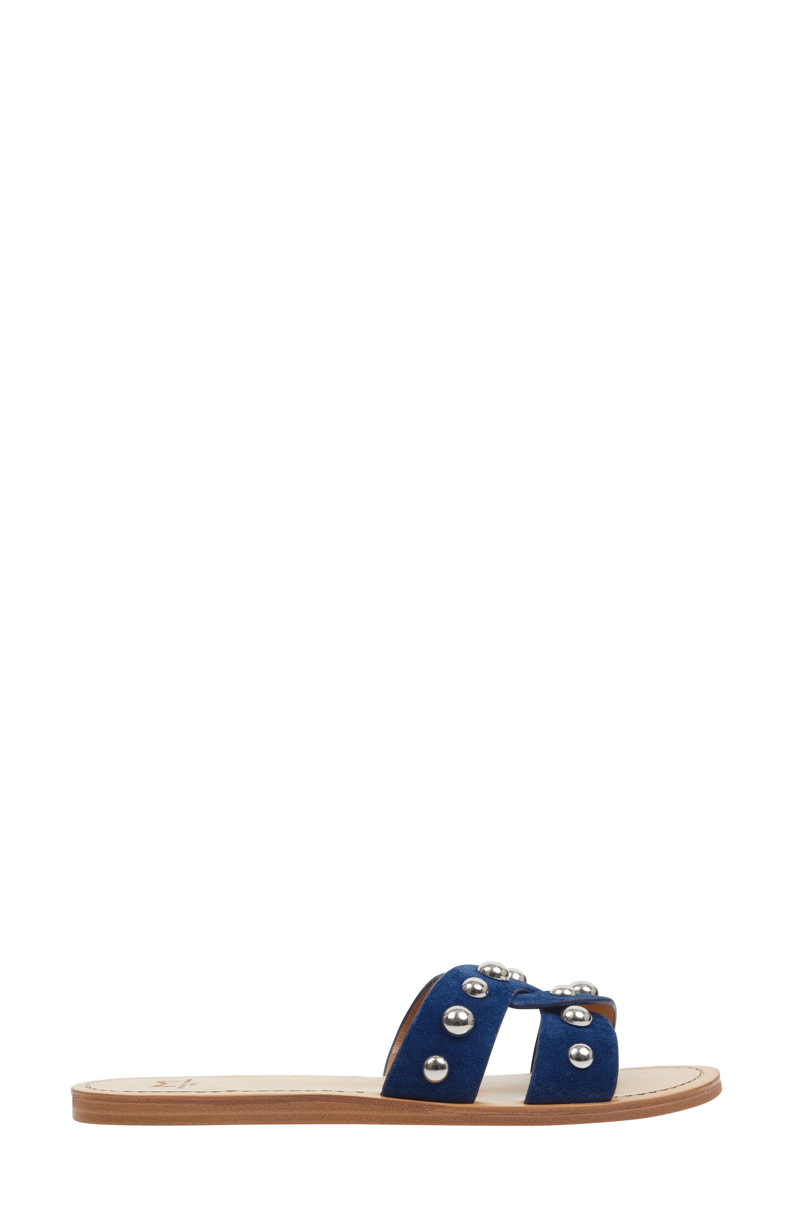 Pagie Slide Sandal, Alternate, color, BLUE SUEDE