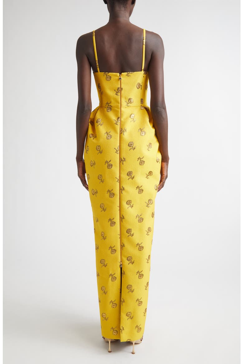 Carnation Jacquard Bell Gown, Alternate, color, SAFFRON MULTI