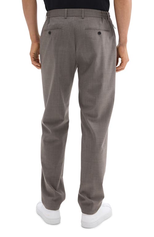 Theory Curtis Travel Slim Fit Wool Pants In Walnut Melange