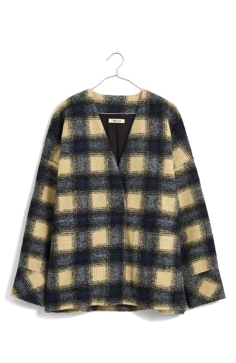 Brushed Jacquard Wrap Front Cardigan