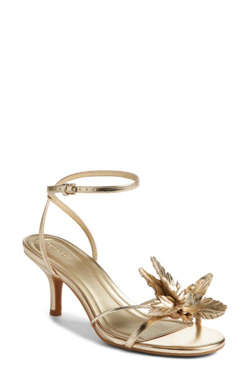 Open Edit Zuri Ankle Strap Sandal In Gold Light Metallic