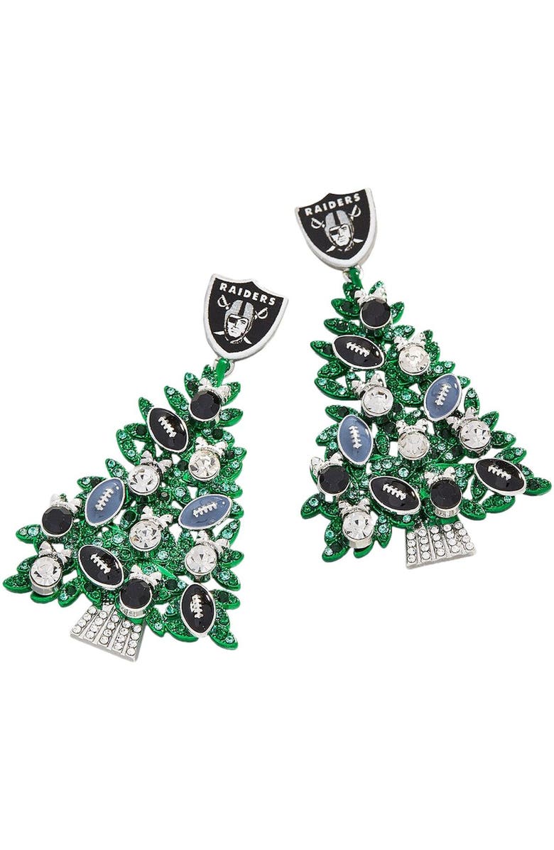 BaubleBar Women's BaubleBar Las Vegas Raiders Tree Earrings, Main, color, Green